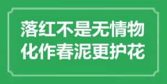 “落紅不是無情物，化作春泥更護花”是什么意思_出處是哪里