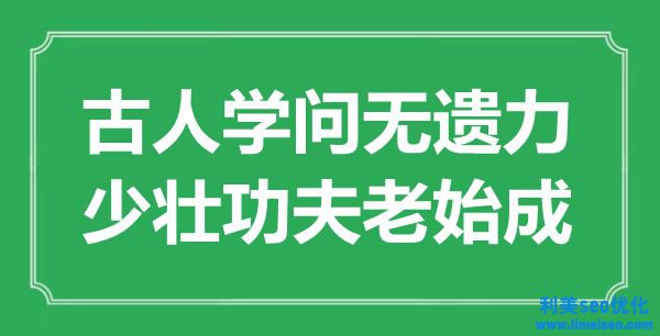 “今人學(xué)識無遺力，少壯功夫老始成”是什么意思,出處是哪里